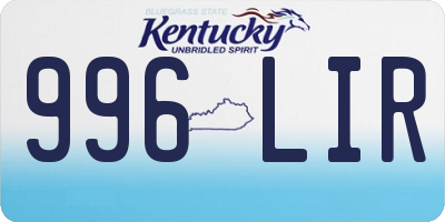 KY license plate 996LIR