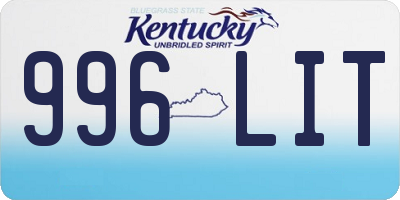 KY license plate 996LIT