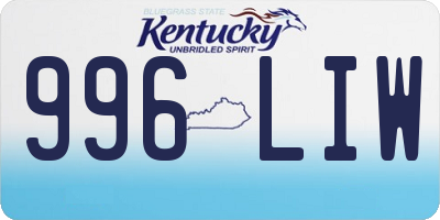 KY license plate 996LIW