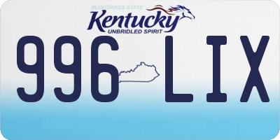 KY license plate 996LIX