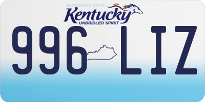 KY license plate 996LIZ