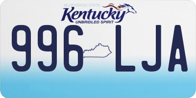 KY license plate 996LJA
