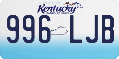 KY license plate 996LJB