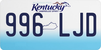 KY license plate 996LJD