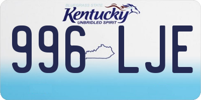 KY license plate 996LJE