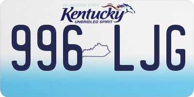 KY license plate 996LJG