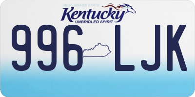 KY license plate 996LJK