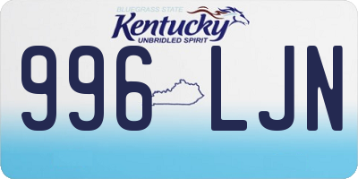 KY license plate 996LJN
