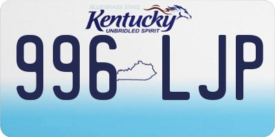 KY license plate 996LJP