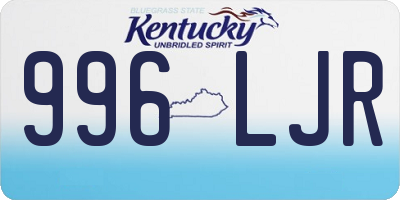 KY license plate 996LJR