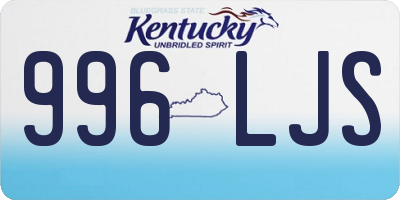 KY license plate 996LJS