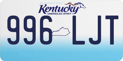 KY license plate 996LJT