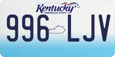 KY license plate 996LJV