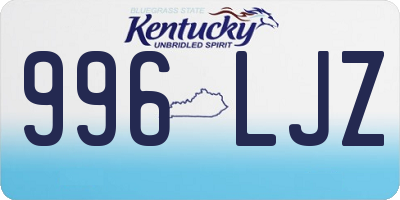 KY license plate 996LJZ