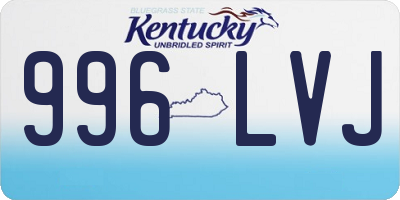 KY license plate 996LVJ
