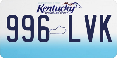 KY license plate 996LVK