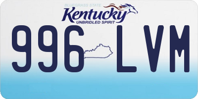 KY license plate 996LVM