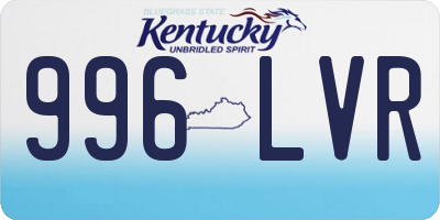 KY license plate 996LVR