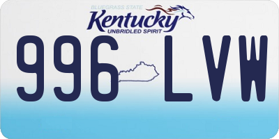 KY license plate 996LVW