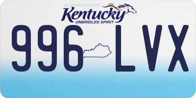 KY license plate 996LVX