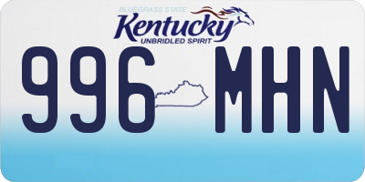 KY license plate 996MHN