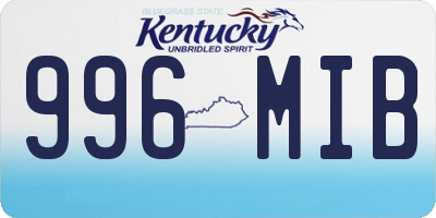 KY license plate 996MIB