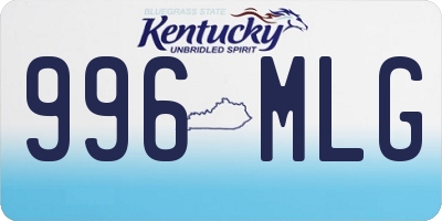 KY license plate 996MLG