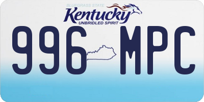 KY license plate 996MPC
