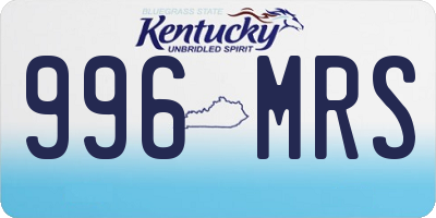 KY license plate 996MRS