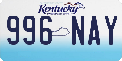 KY license plate 996NAY