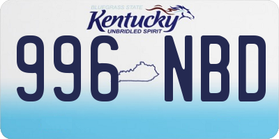 KY license plate 996NBD