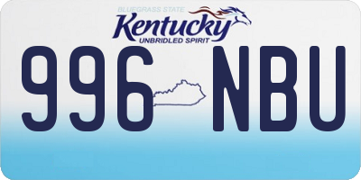 KY license plate 996NBU