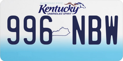 KY license plate 996NBW