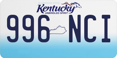 KY license plate 996NCI