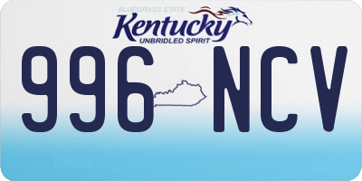 KY license plate 996NCV