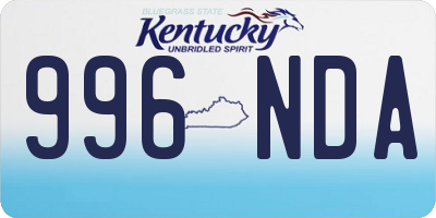 KY license plate 996NDA