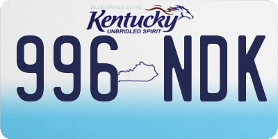 KY license plate 996NDK