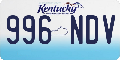 KY license plate 996NDV
