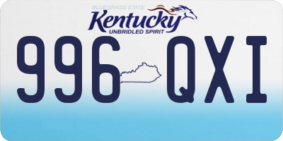 KY license plate 996QXI