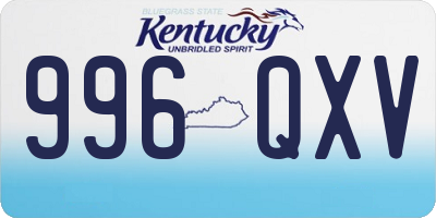 KY license plate 996QXV