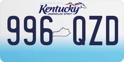KY license plate 996QZD
