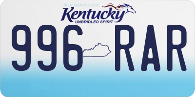 KY license plate 996RAR