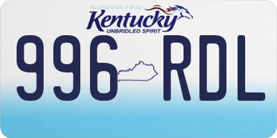KY license plate 996RDL