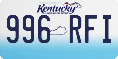 KY license plate 996RFI
