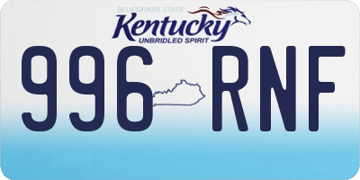 KY license plate 996RNF