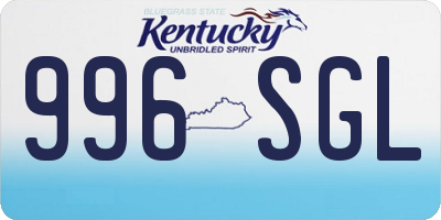KY license plate 996SGL