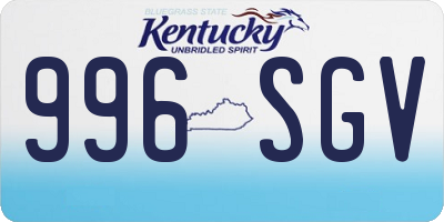KY license plate 996SGV