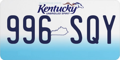 KY license plate 996SQY
