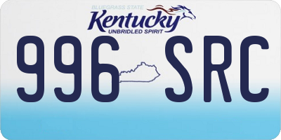 KY license plate 996SRC