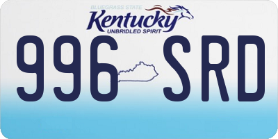 KY license plate 996SRD